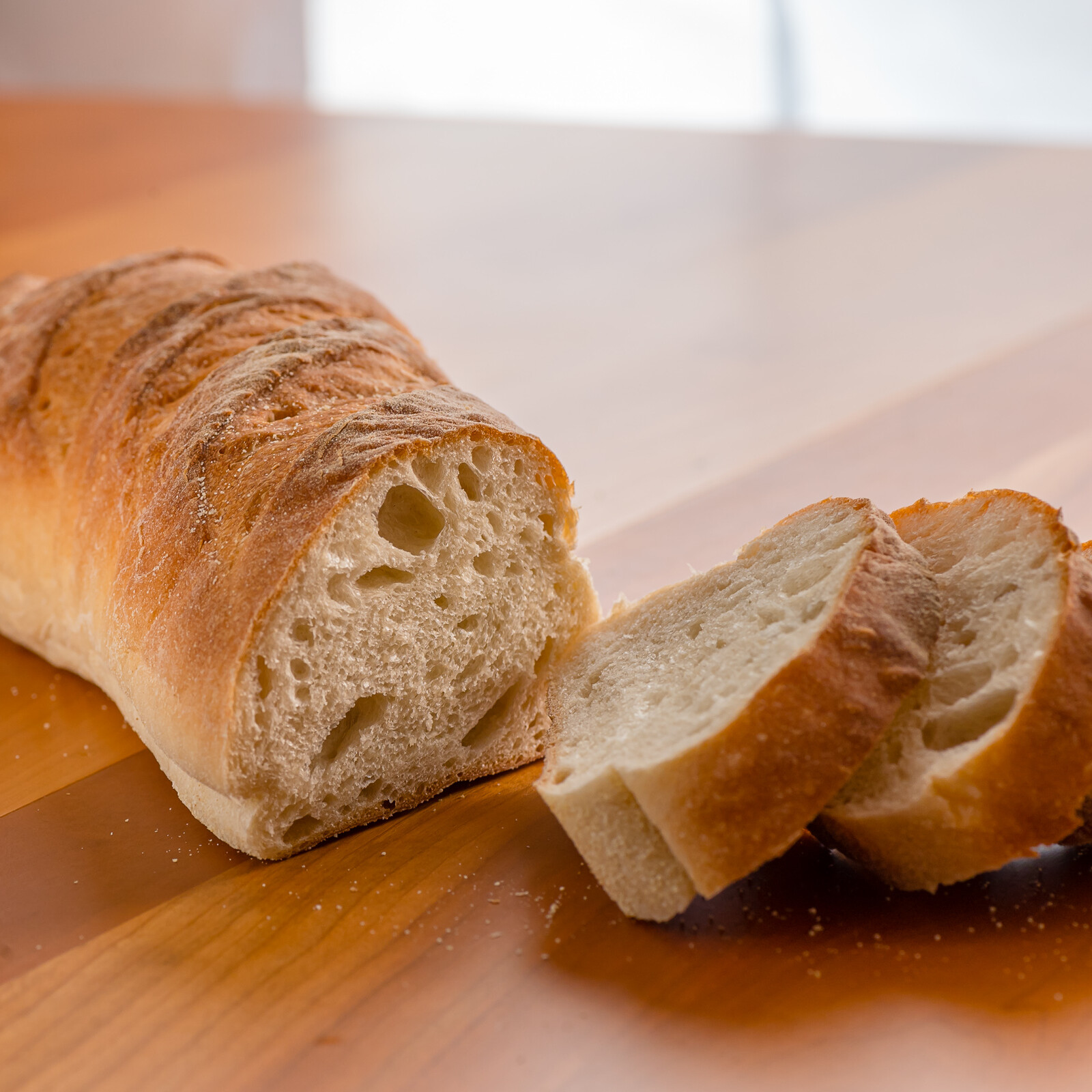 sliced loaf of Pane Toscano bread